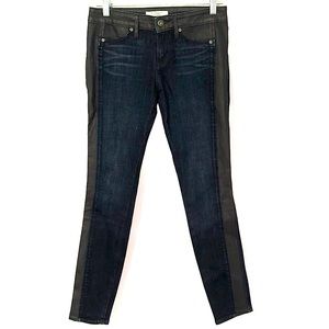 Rich & skinny black and denim two tone side panel skinny jeans size 26